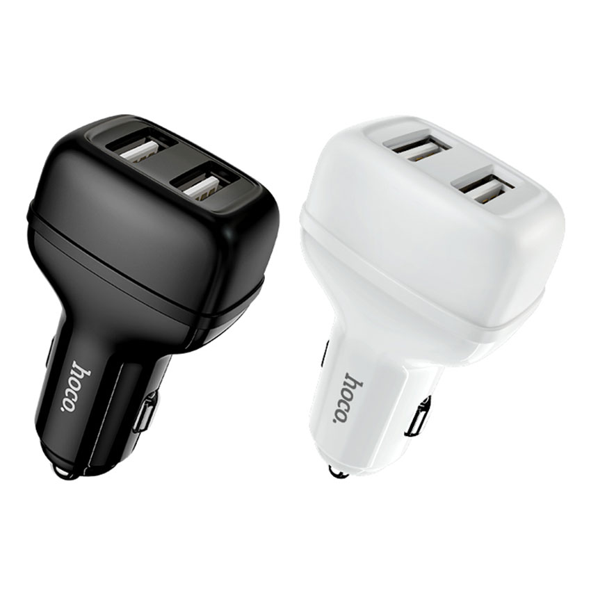 HOCO Z36 Leader Dual Port Car Charger Fast Charging For 7/7 Plus/6S/6S Plus/6 Plus/6/SE (2020)/ 11/ 11Pro/11ProMax/XsMax,/XR/ XS/X/8/8 Plus/ AirPods/Ipad///HTC/Huawei/Moto/xiao MI and More