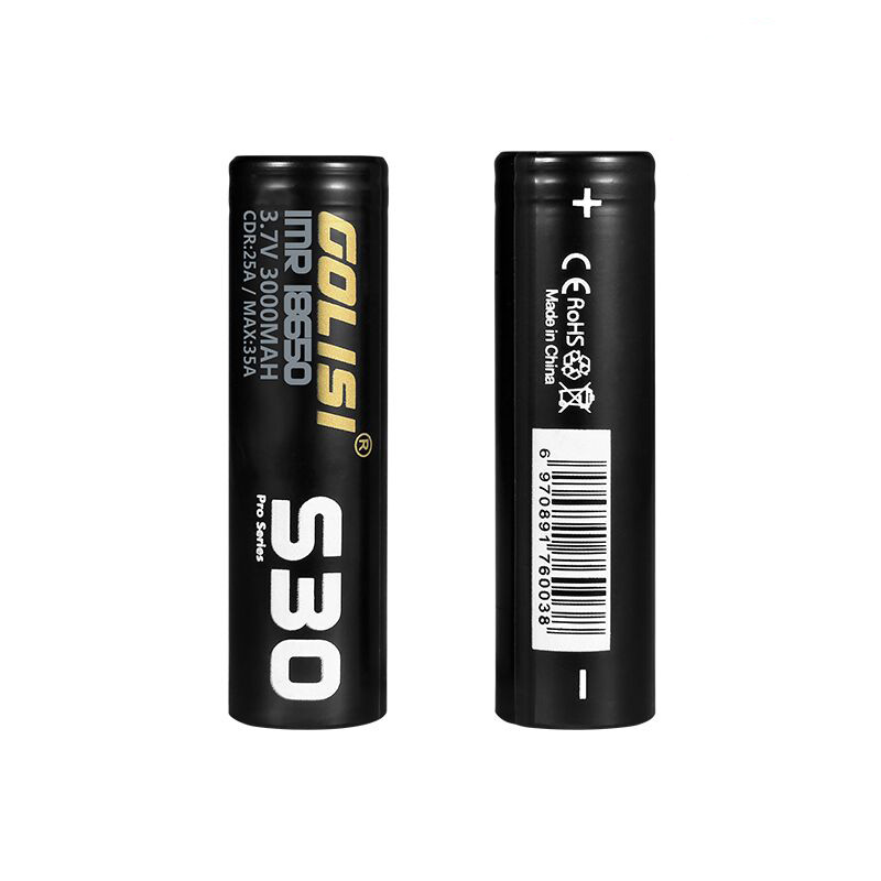 2pcs Golisi S30 INR 18650 3000mAh 35A Flat Top Li-ion Rechargeable Battery